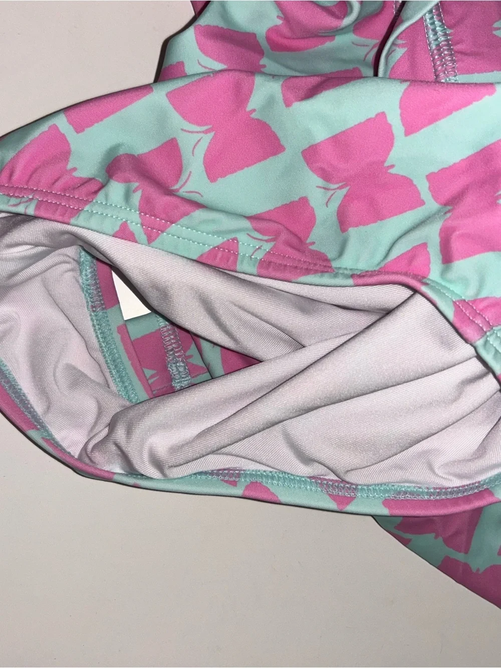 Hanna Andersson Pink and Aqua Kids One-Piece Swim Suit